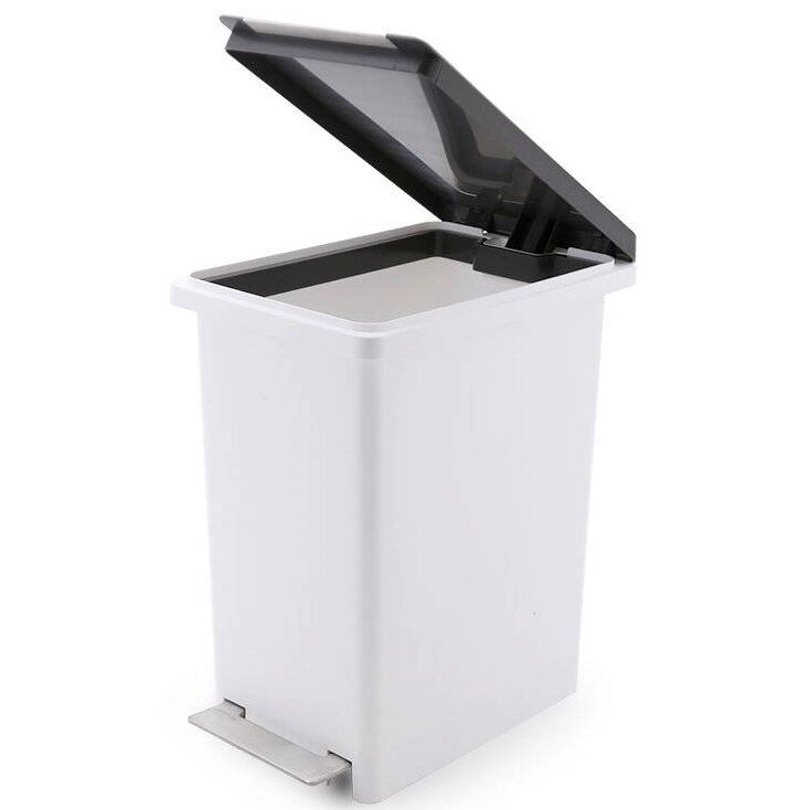 Thùng rác nhựa đạp dòng Compact Fitis PPS1-903 - 10L (trắng đen) Thùng rác nhựa đạp dòng Compact Fitis PPS1-903 - 10L (trắng đen)