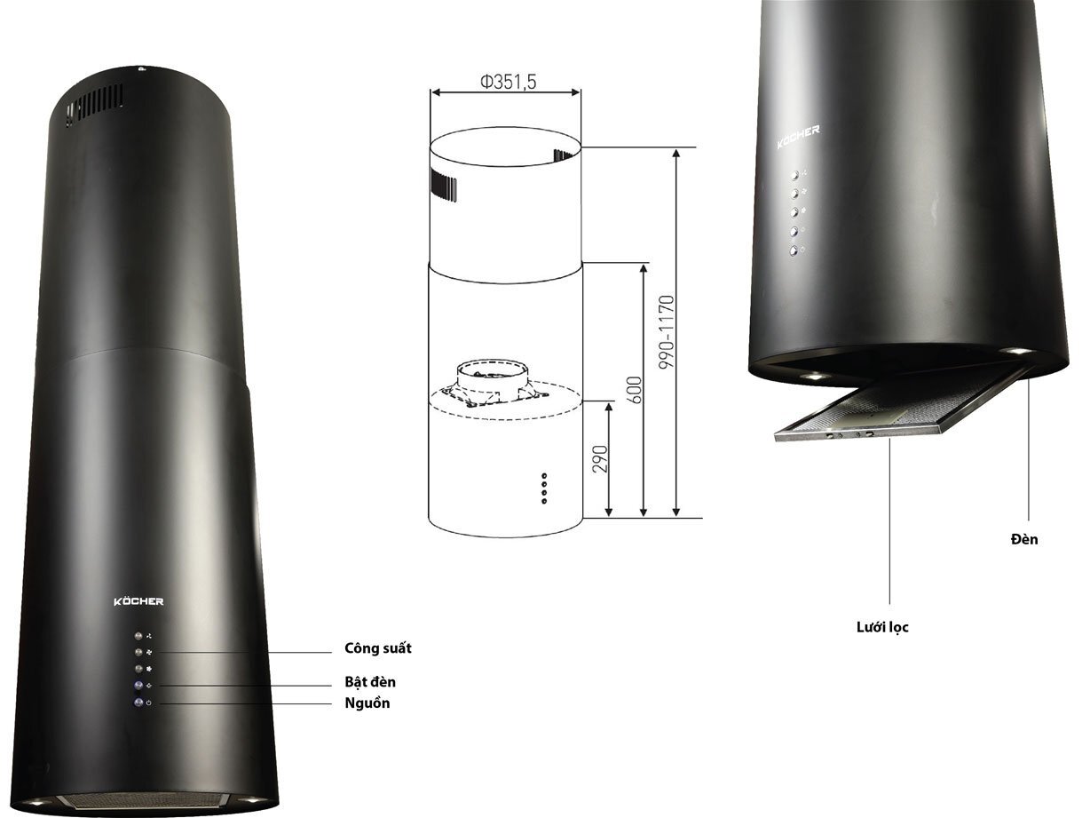 Máy hút mùi Kocher Serena CXW-188BL