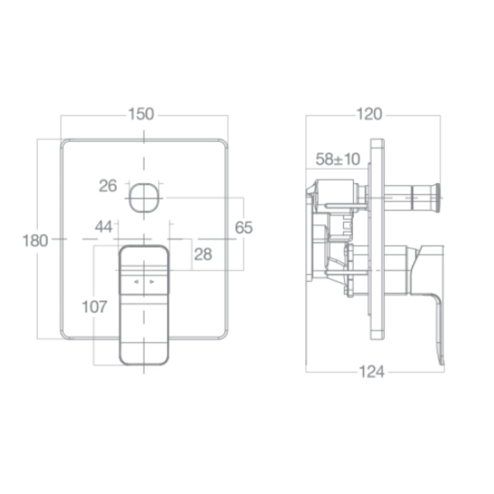Bản vẽ kỹ thuật sen tắm âm tường American Standard Acacia WF-1321
