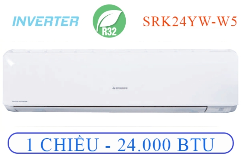 Điều hòa Mitsubishi Heavy 24000 BTU 1 chiều Inverter SRK/SRC24YW-W5 gas R-410A Điều hòa Mitsubishi Heavy 24000 BTU 1 chiều Inverter SRK/SRC24YW-W5 gas R-410A