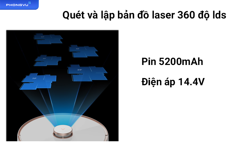 Robot hút bụi Viomi Alpha S9 | Quét và lập bản đồ