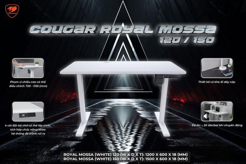 Bàn nâng hạ COUGAR ROYAL MOSSA 150