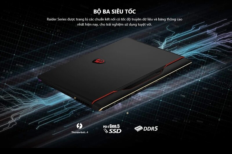 Chiếc laptop gaming nhà MSI còn được trang bị RAM 32GB DDR5