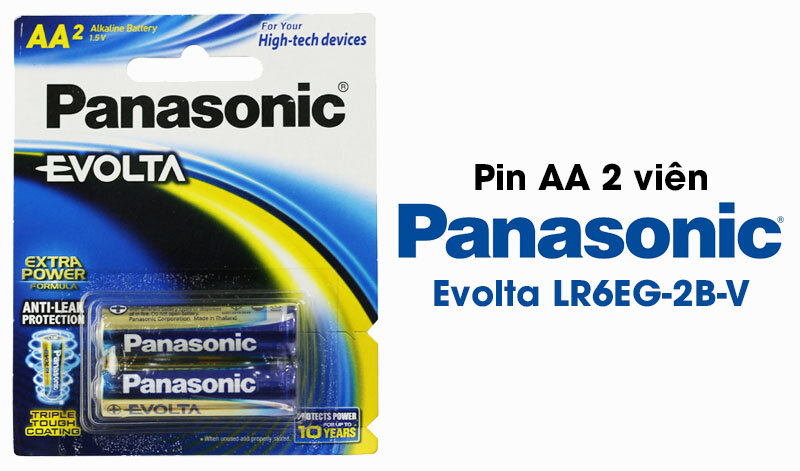 Pin AA 2 viên Panasonic Evolta LR6EG-2B-V