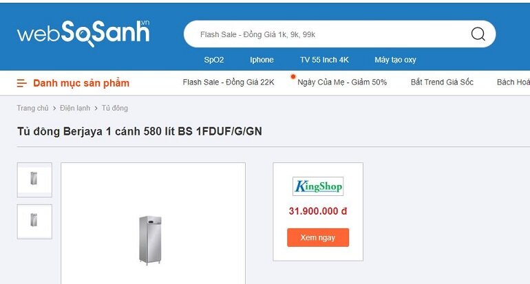 Tủ đông Berjaya 1 cánh 580 lít BS 1FDUF/G/GN