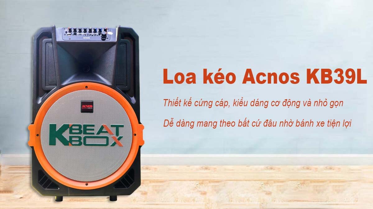 Loa kéo Acnos KB39L có thiết kế cứng cáp, trẻ trung và cơ động
