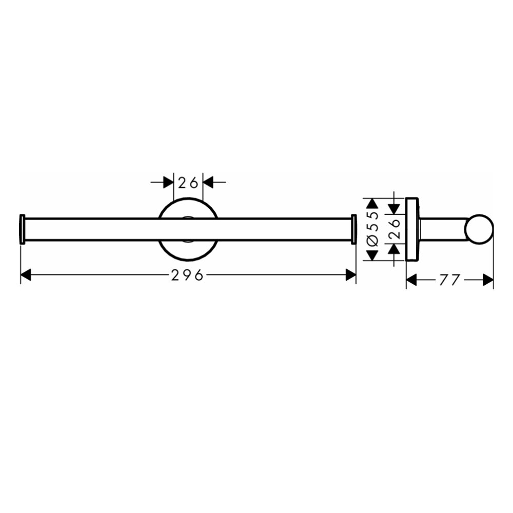 Bản vẽ kỹ thuật của lô giấy vệ sinh đôi Hansgrohe 41717000
