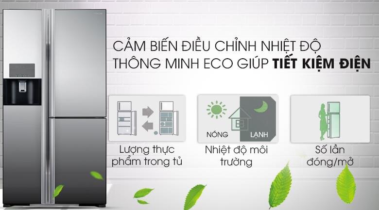 Tủ lạnh SBS 3 cánh HITACHI R-FM800GPGV2X (MIR) - 584 Lít