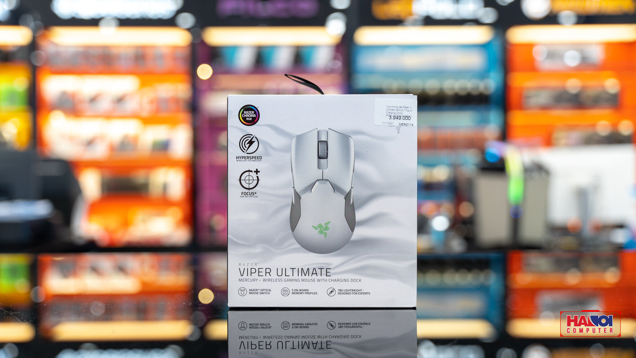 Chuột game không dây Razer Viper Ultimate Mercury Trắng