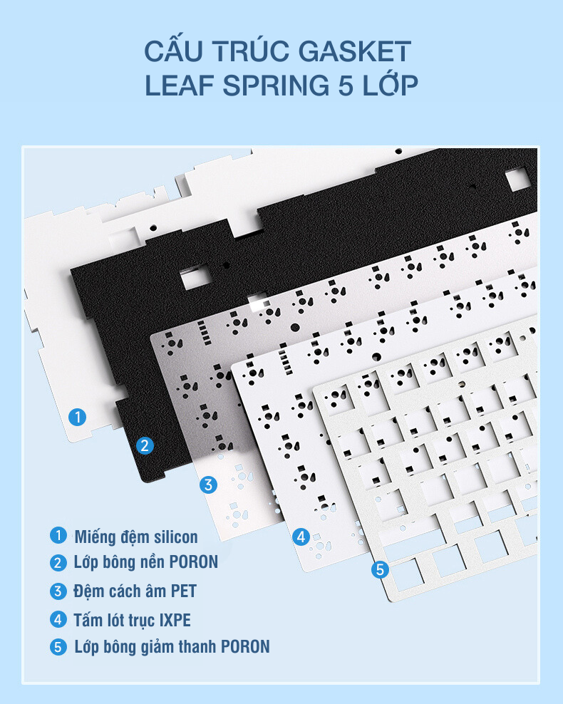 Bàn phím cơ gaming có dây AULA F75 6