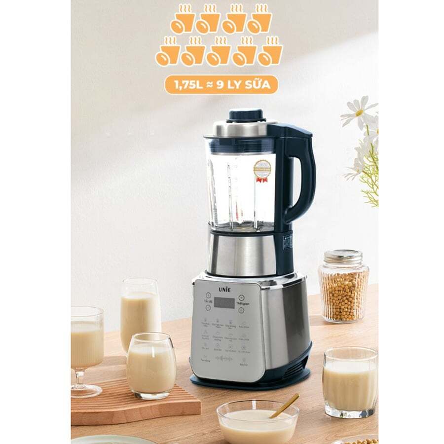 Máy làm sữa hạt Unie V9S Pro dung tích lớn tương đương 9 ly sữa Máy làm sữa hạt Unie V9S Pro dung tích lớn