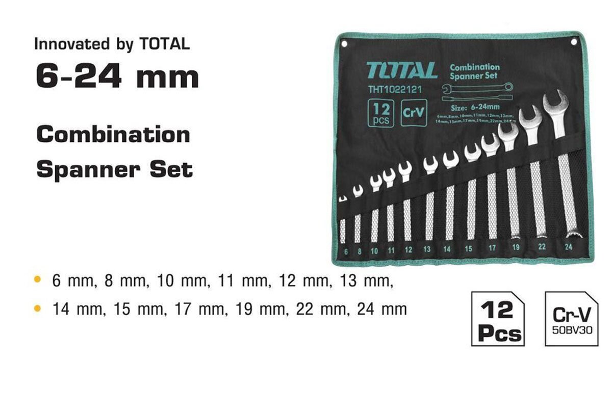 Bộ cờ lê vòng miệng 6-24mm Total THT1022121