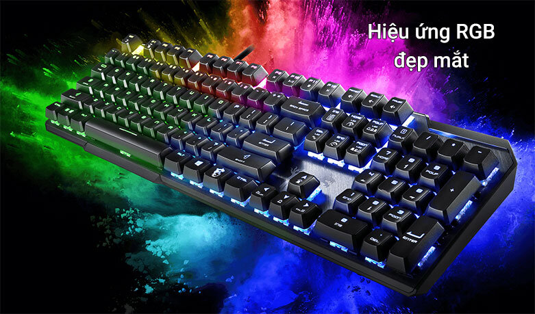Bàn phím cơ gaming MSI Vigor GK50 Elite | Hiệu ứng đèn RGB