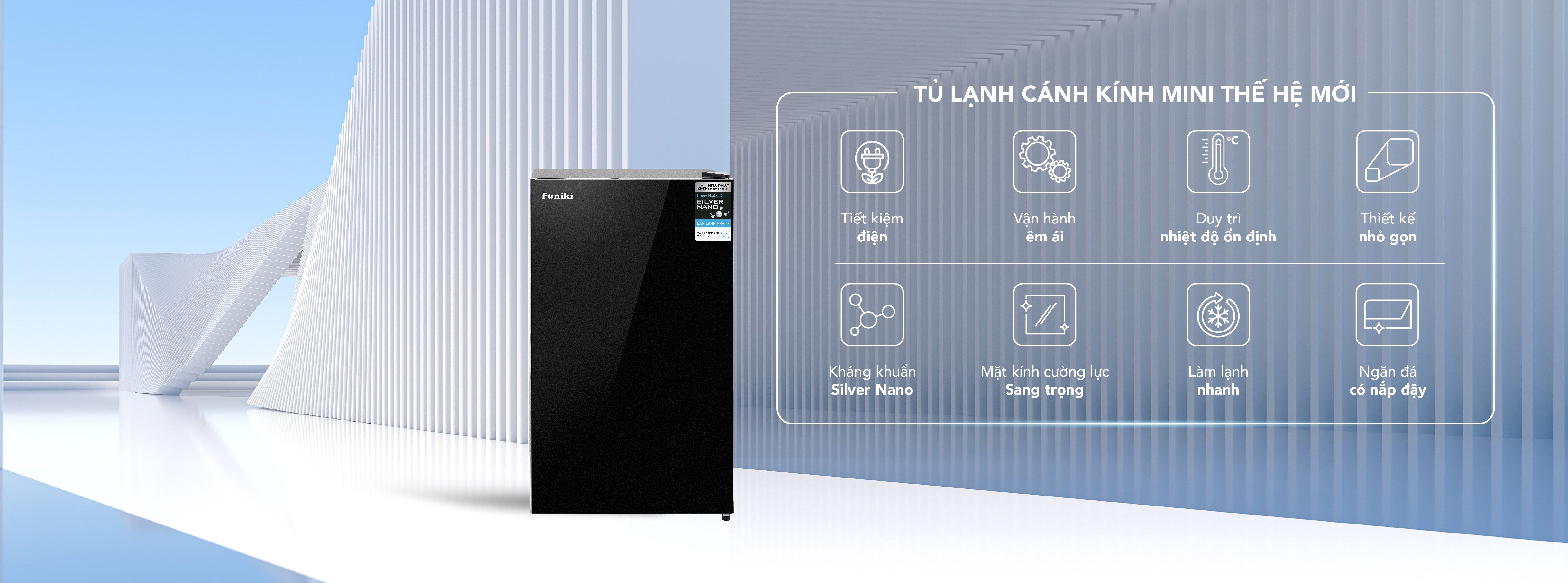 Tủ lạnh mini cánh kính HR S690GB 90 lít Tủ lạnh mini cánh kính HR S690GB 90 lít