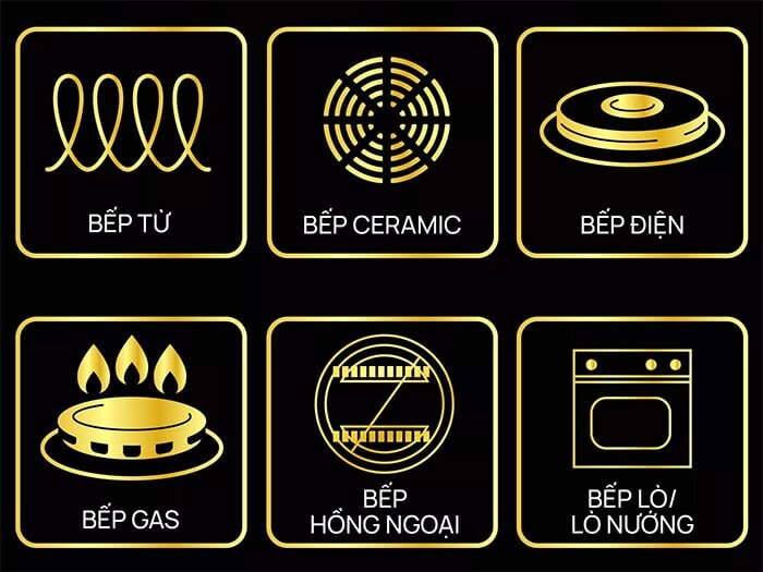 Sử dụng được các loại bếp Sử dụng được các loại bếp