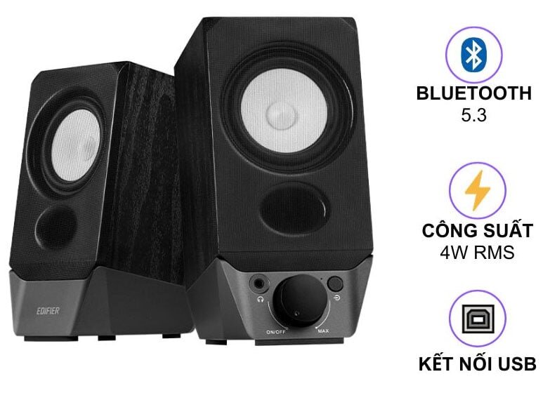 Loa Edifier R19BT được trang bị đầy đủ các cổng kết nối đầu vào