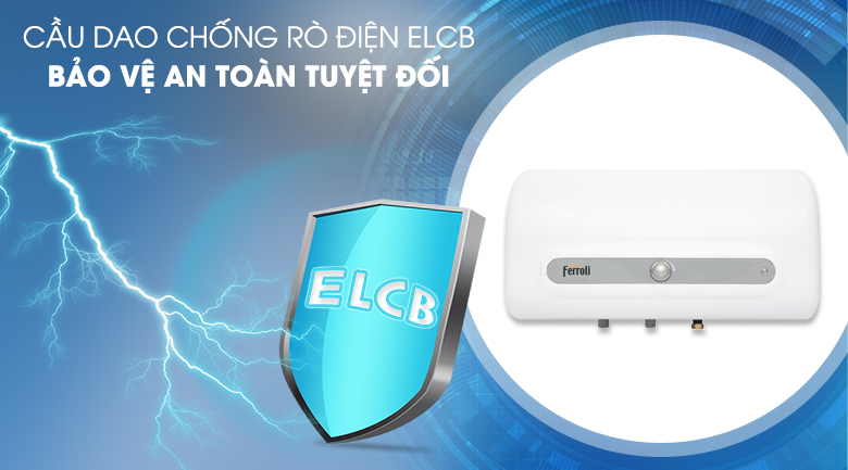 Bình nóng lạnh gián tiếp Ferroli QQ ME - 15 lít 3 Bộ chống rò điện ELCB cực kỳ an toàn