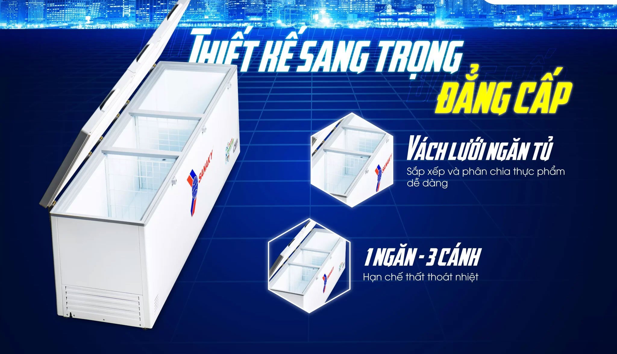 Sanaky VH-1199HY4K có vách lưới ngăn tủ Sanaky VH-1199HY4K