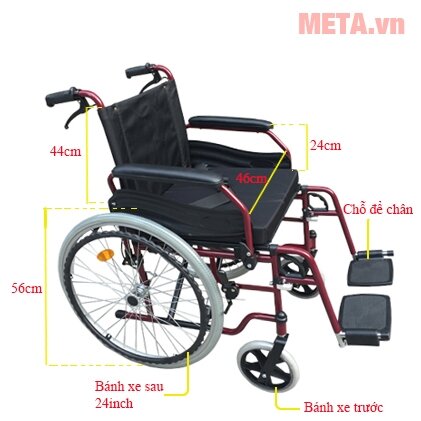 Xe lăn hợp kim nhôm Lucass X86 (có phanh)