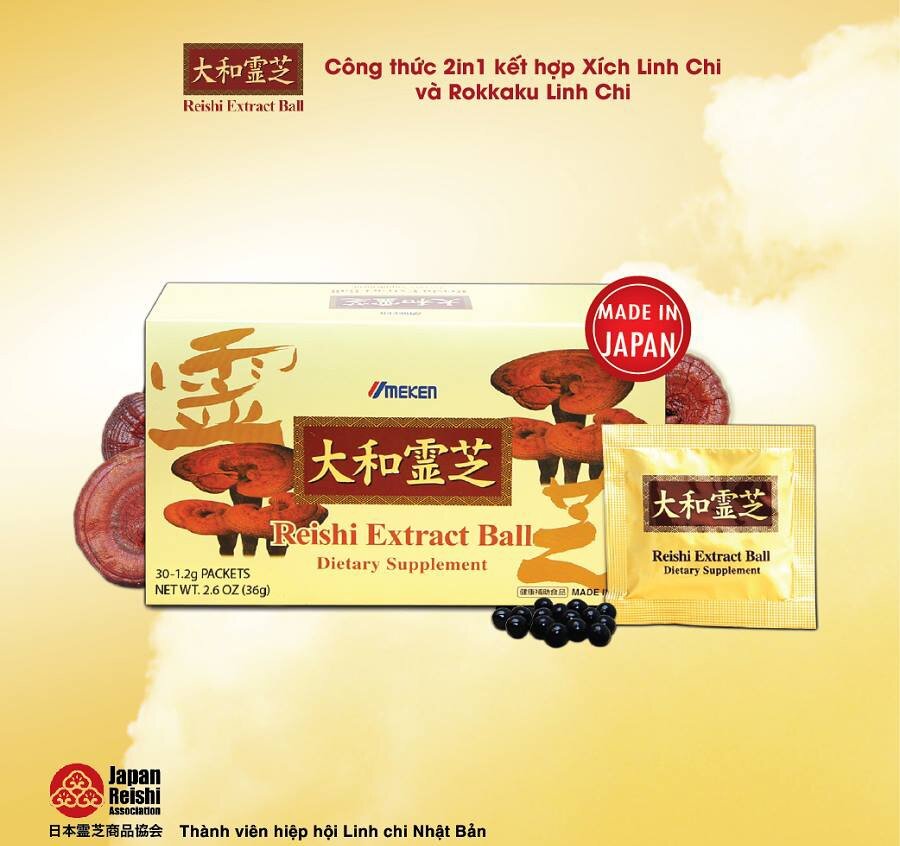 Thực phẩm bảo vệ sức khỏe viên hoàn Reishi Extract Ball