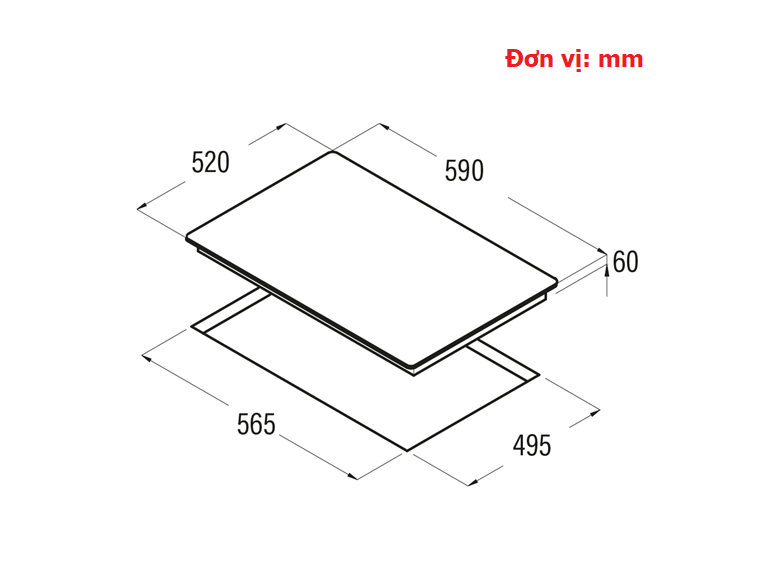 Bếp từ âm 4 vùng nấu Cata I 6004 BK