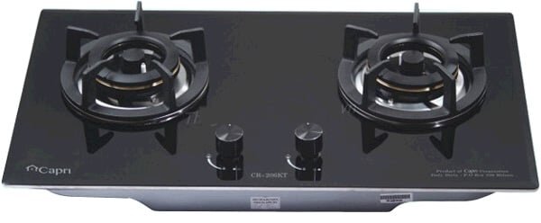 Hình ảnh bếp gas âm kính 2 bếp CR - 206 KT Hình ảnh bếp gas âm kính 2 bếp CR - 206 KT