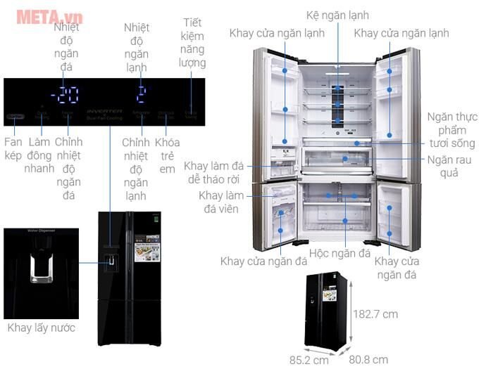 Tủ lạnh Hitachi Inverter R-WB730PGV6X 587 lít