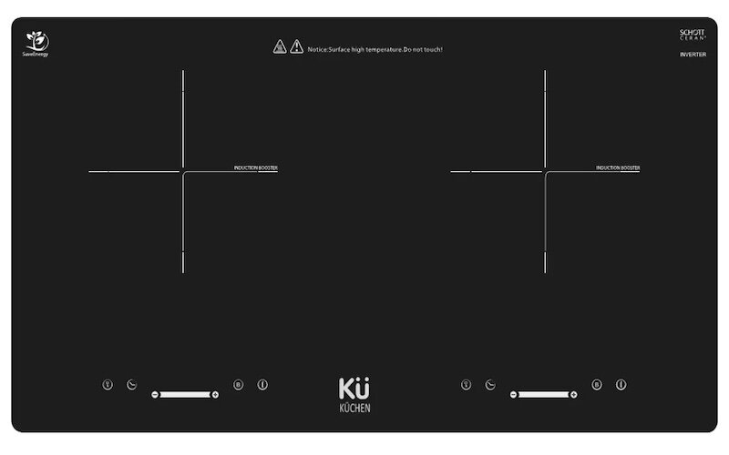 Bếp từ Kuchen TRI271 sử dụng mặt kính Schott Ceran chất lượng cao (Ảnh: Kuchen).