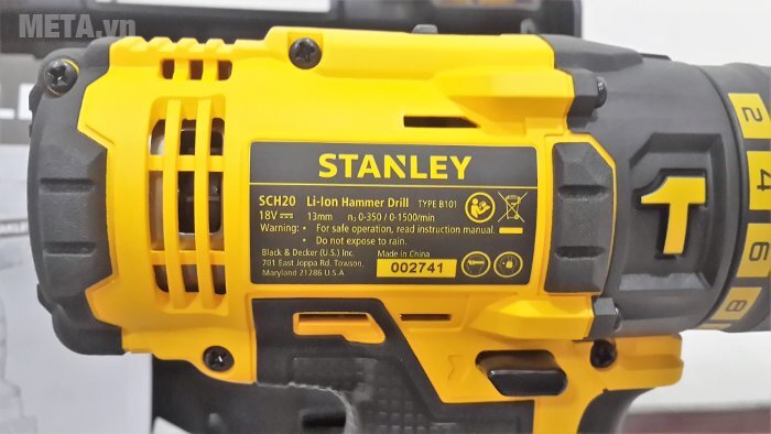 Máy khoan vặn vít động lực dùng pin Stanley SCH20C2 có tốc độ đập cực nhanh 