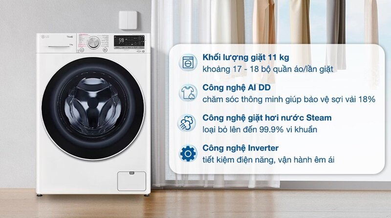 máy giặt LG 11kg inverter FV1411s4wa