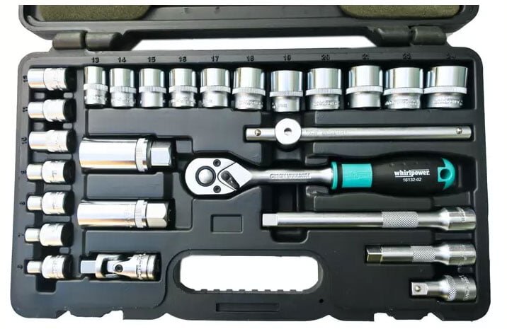 Các dụng cụ nằm trong bộ khẩu Bộ khẩu 3/8 inch Whirlpower 1613-0826