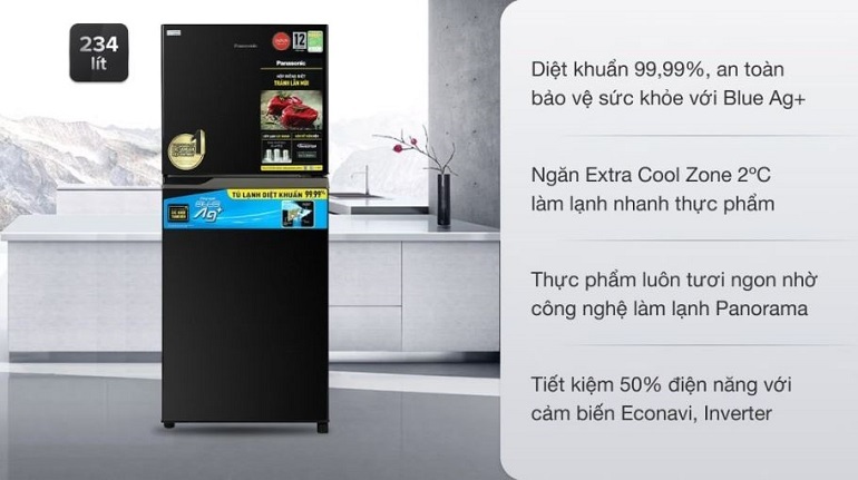 Tủ lạnh Panasonic Inverter 234 lít NR-TV261BPKV Tủ lạnh Panasonic Inverter 234 lít NR-TV261BPKV