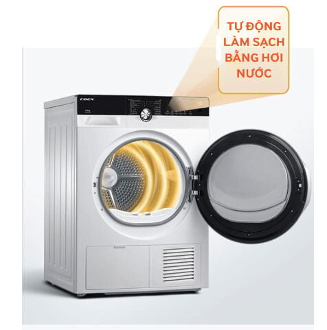 Máy sấy quần áo Coex CD-80CWB có khả năng tự động làm sạch lồng sấy