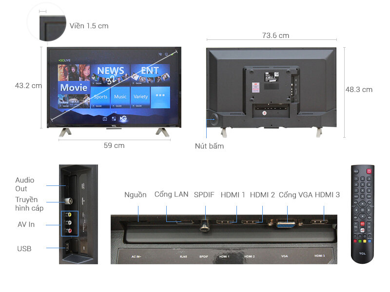 Internet Tivi TCL 32 inch L32D2790