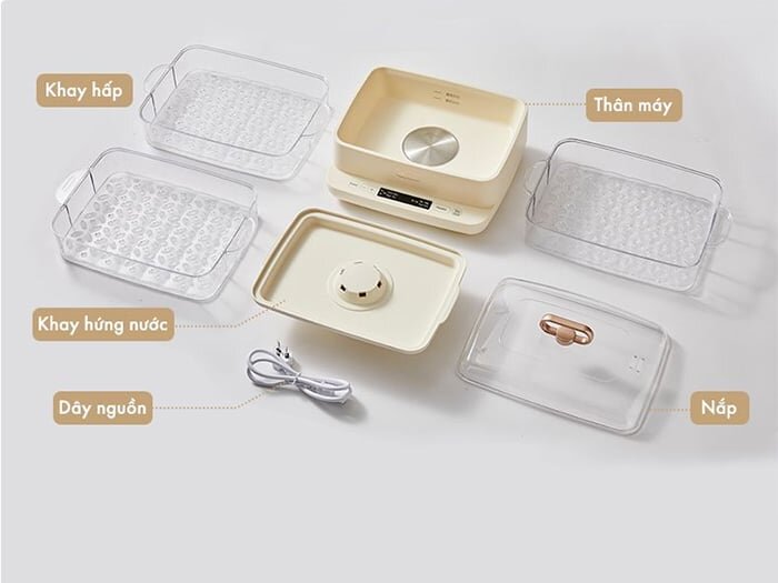 Cấu tạo của nồi hấp Bear Cấu tạo của nồi hấp Bear