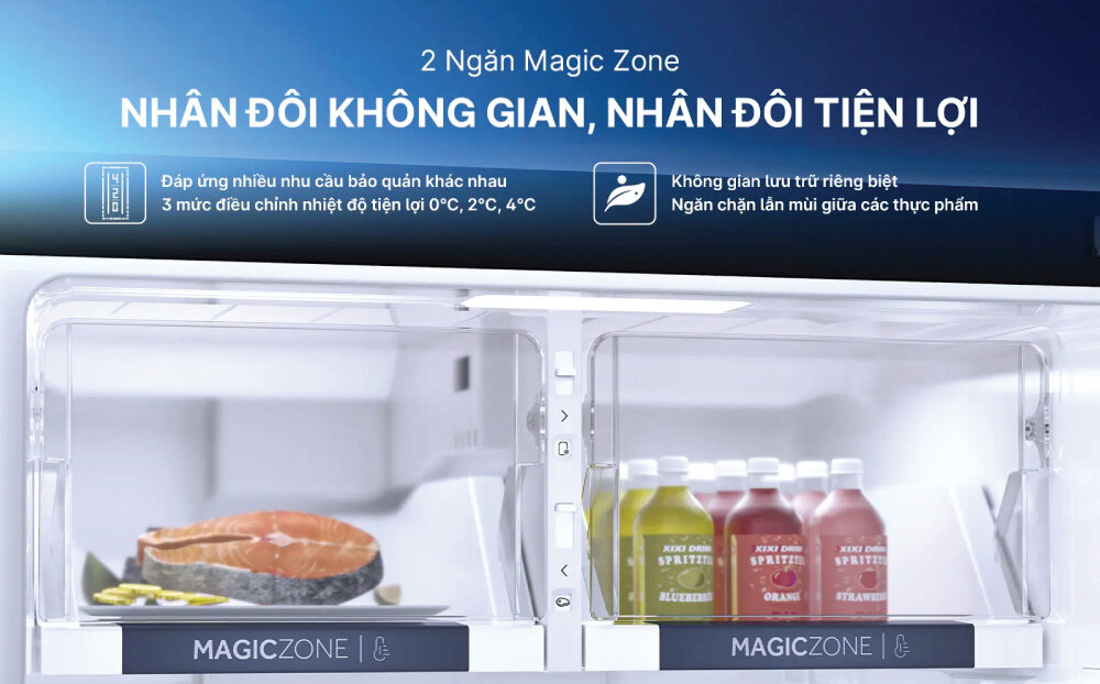 2 ngăn đông mềm Magic Zone tiện lợi lưu trữ thực phẩm