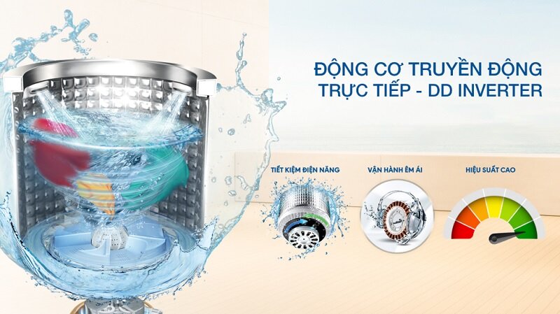 Máy giặt Aqua Inverter 18 kg AQW-DR180UHT PS lồng giặt