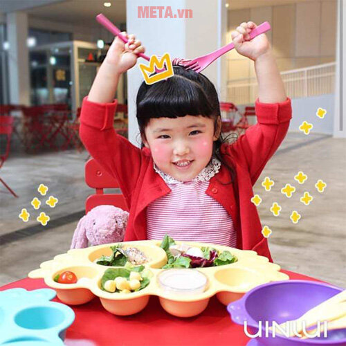 Set khay ăn và bộ thìa dĩa 2 món UINLUI