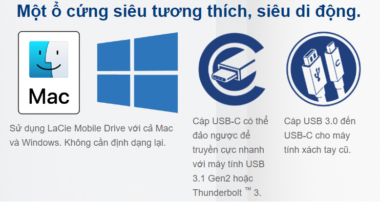 Ổ cứng gắn ngoài  USB-C 2.5 inch Lacie Munich Mobile Drive