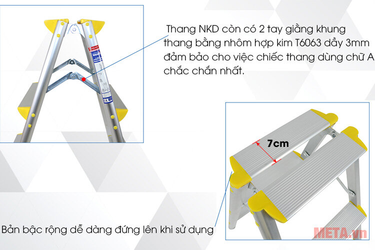 Thang nhôm gấp chữ A Nikawa NKD-04