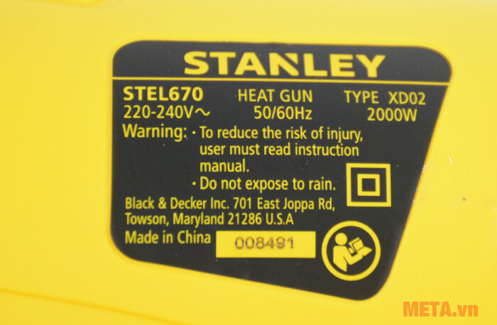 Máy thổi hơi nóng Stanley Stel 670 2000W