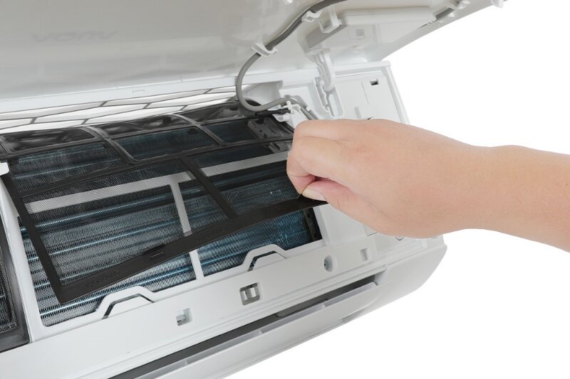 Điều hòa Aqua Inverter 9000 BTU 1 chiều AQA-RV10QA2 lọc không khí