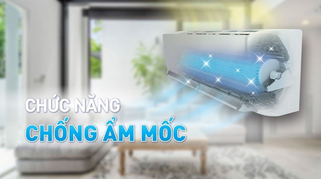 Điều hòa Daikin Inverter 1,5HP FTKB35YVMV còn tích hợp chức năng chống ẩm mốc