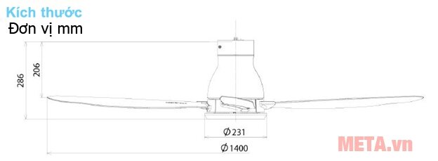 Quạt trần 4 cánh KDK W56WV - Có Remote