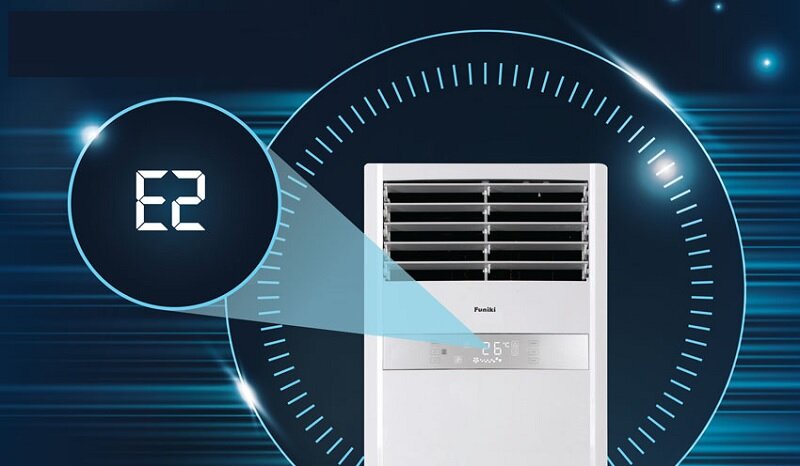 Điều hòa tủ đứng Funiki 50000 BTU 2 chiều FH50MMC1 hiển thị mã lỗi