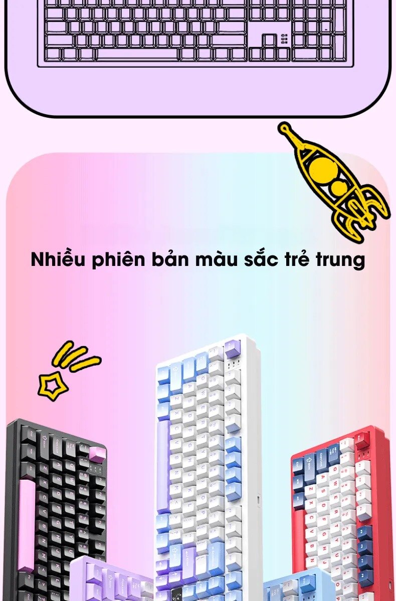 Bàn phím cơ LEOBOG Hi98 (Trắng / White dragon switch) 5