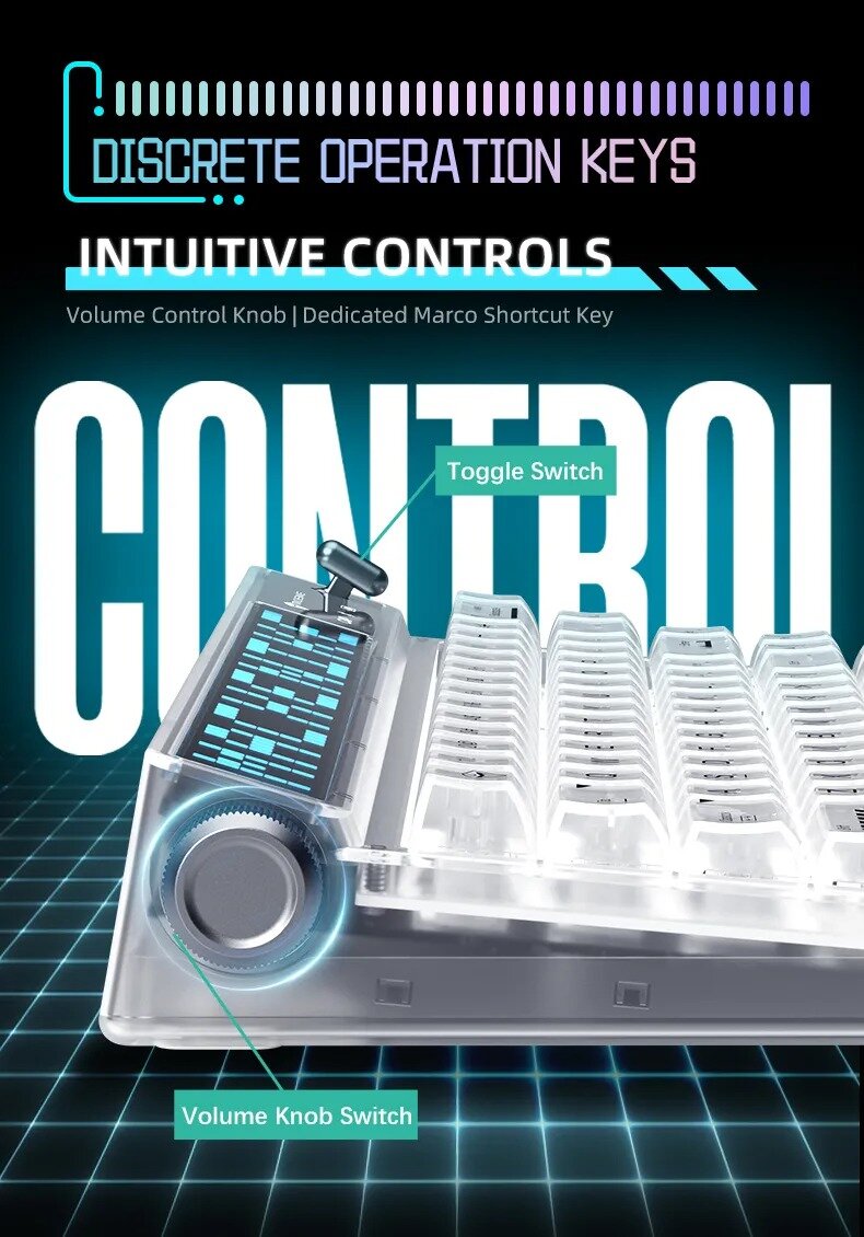 Bàn phím Machenike KT68 Pro Black North Pole Brown Switch (Màu Đen) 7