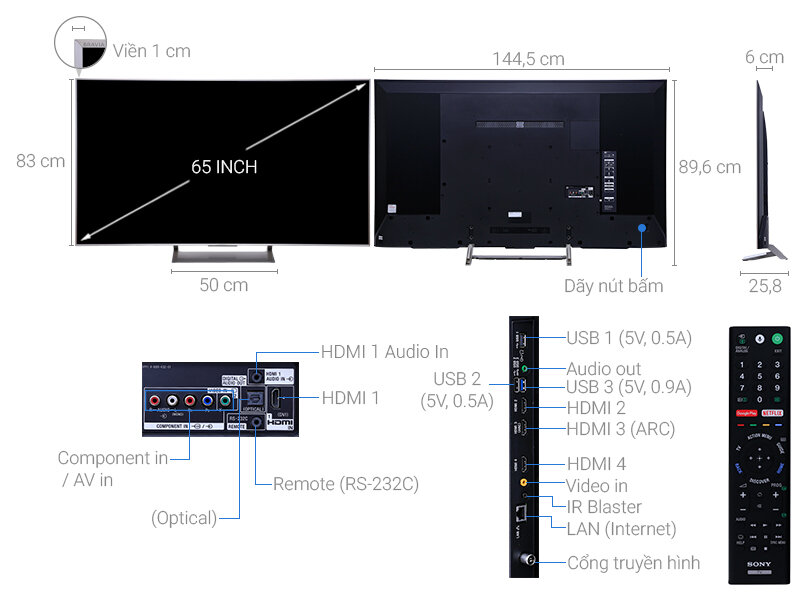 Android Tivi Sony 65 inch KD-65X9000E/S Android Tivi Sony 65 inch KD-65X9000E/S