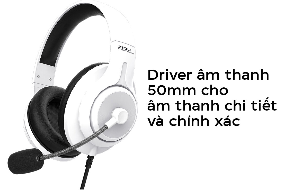 Tai nghe Zidli Study SH1 White kết nối USB
