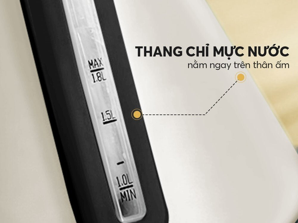 Ấm đun nước siêu tốc có thang đo mực nước Ấm đun nước siêu tốc